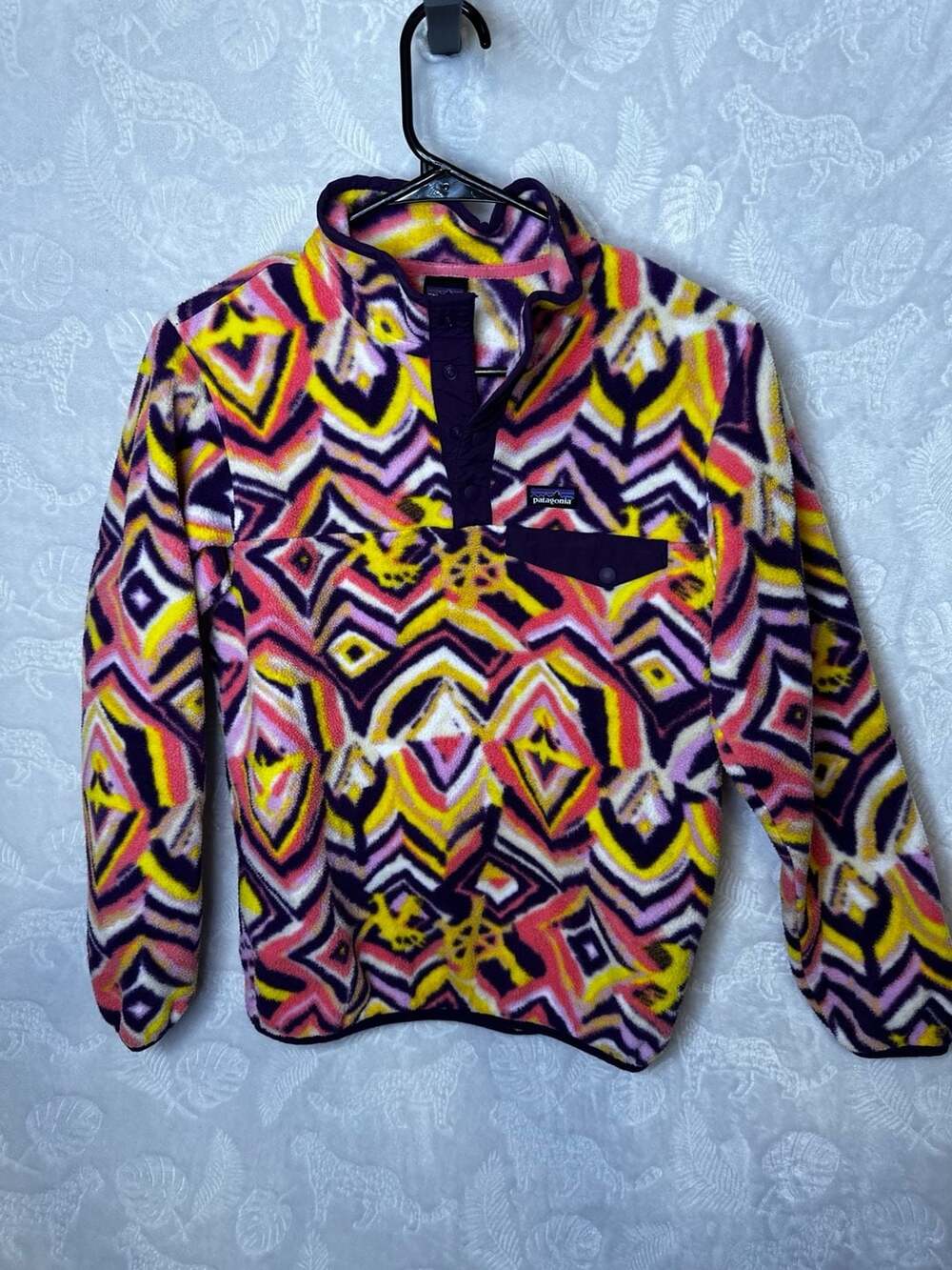 Patagonia Synchilla Snap-T Fleece Pullover Geometric Print Size XL